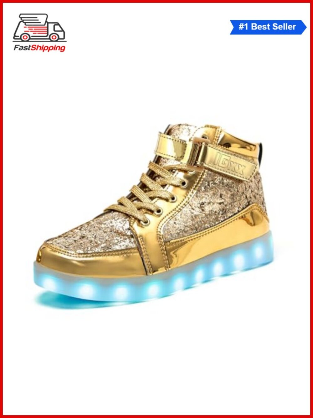 ✨IGxx LED Light Up Shoes Men Women Sparkly High Top Sneakers